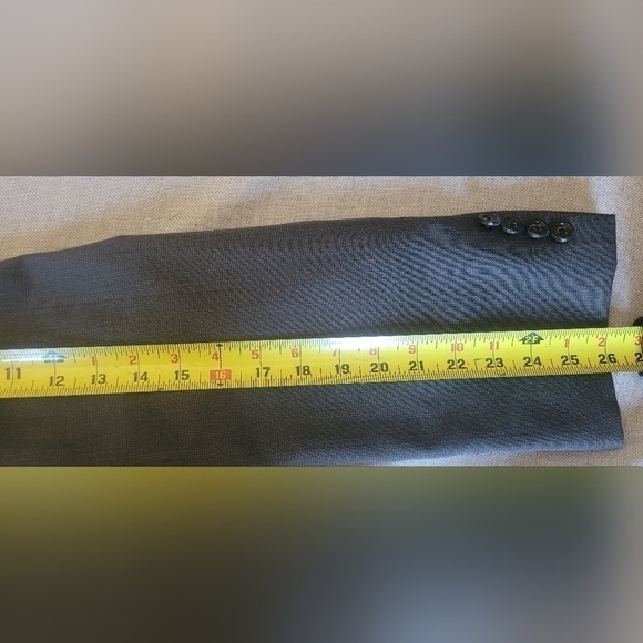 Men's Hickey Freeman 100% Wool Boardroom Jacket Size 42L Dark Charcoal Gray NICE - Picture 13 of 14